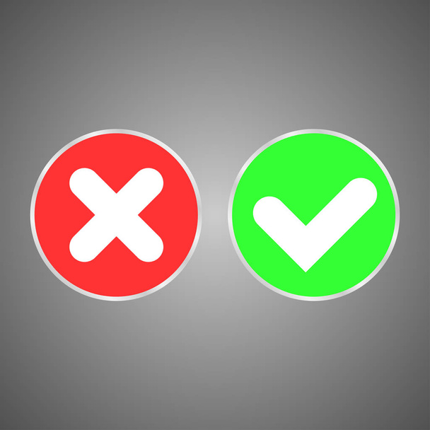 buttons yes and no with a metal outline - Vector, Image