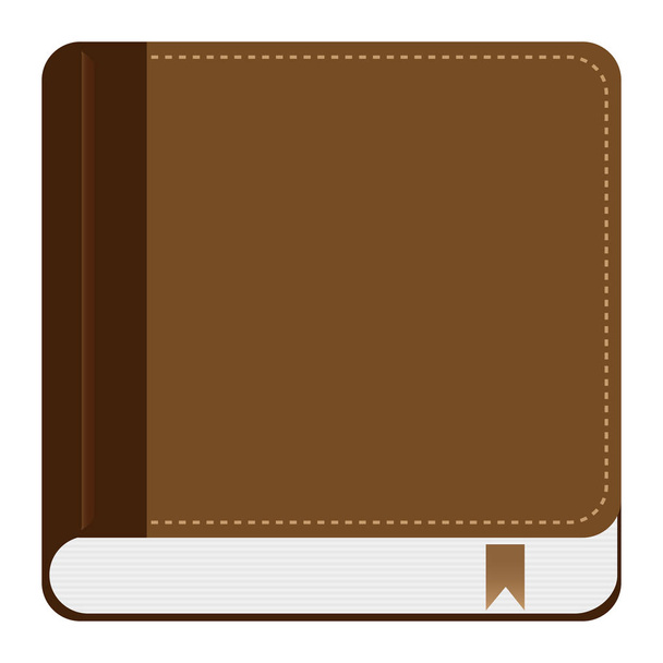Brown book icon on a white background - Vector, Imagen