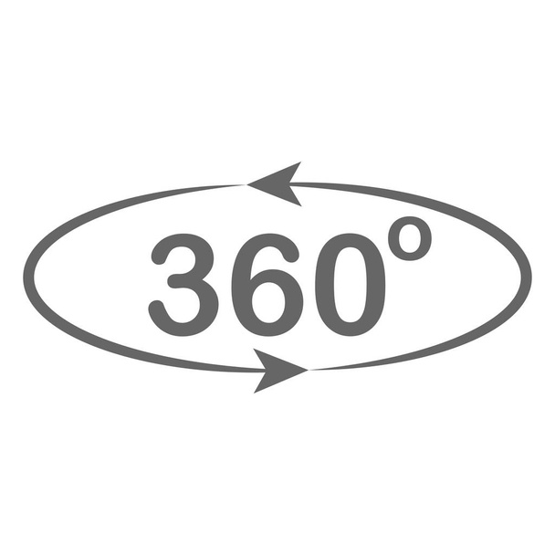 ikona s symbolem 360 stupňů. Matematický symbol geometrie - Vektor, obrázek
