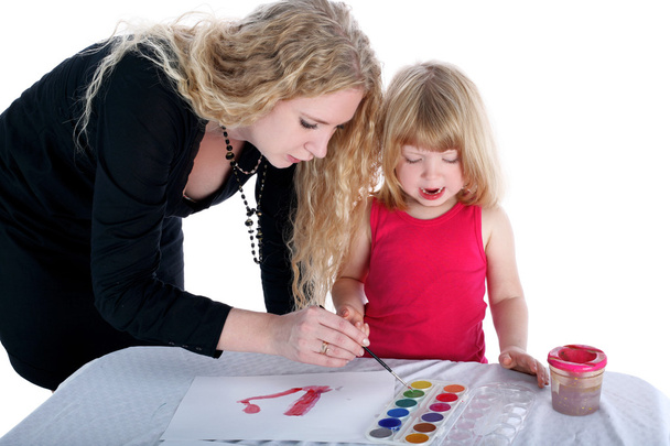 Mom and daughter with paint - Fotografie, Obrázek