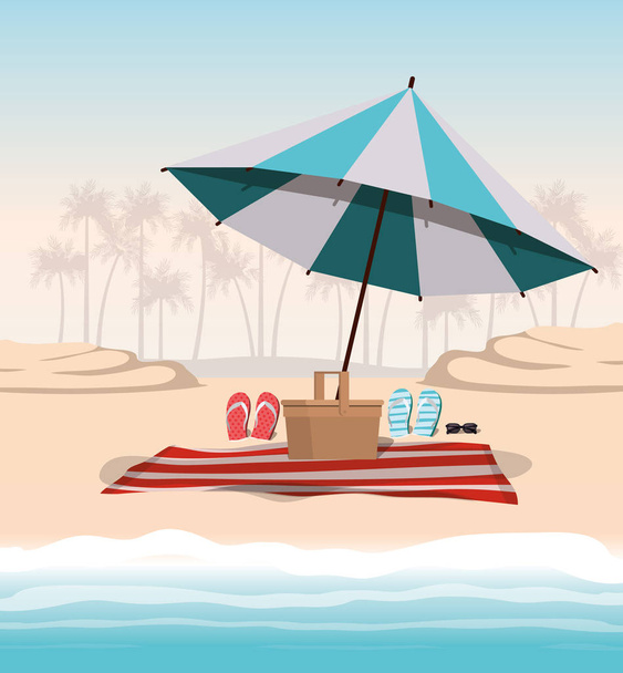 Verão e férias guarda-chuva design
 - Vetor, Imagem