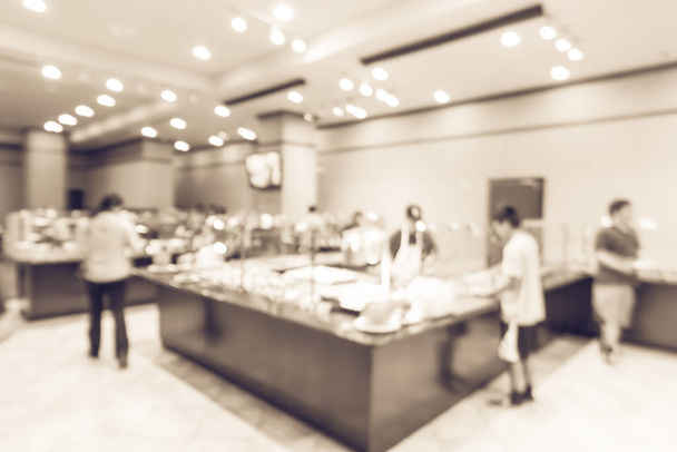 Filtered image blurry background chef serving fresh food at Vietnamese buffet restaurant - Photo, Image