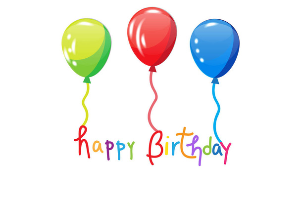Happy birthday balloons - Vektor, obrázek