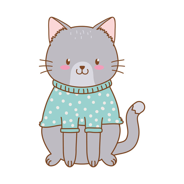 cute cat woodland character - Wektor, obraz