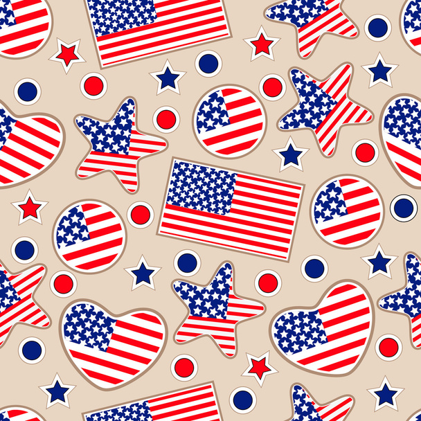 Seamless pattern for 4th of July, American Independence Day. - Vector, Image