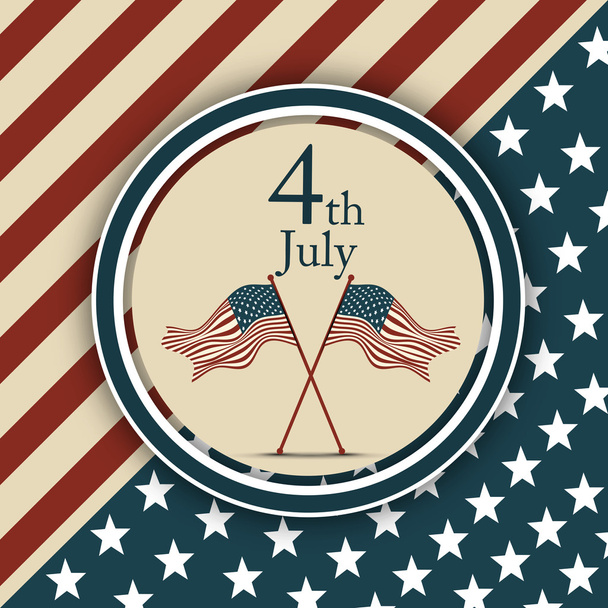 4th of July, American Independence Day background. - Vector, afbeelding