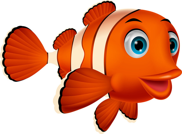 Χαριτωμένο ψάρι κλόουν κινούμενα σχέδια - Διάνυσμα, εικόνα