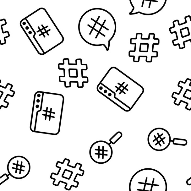 Hashtag, Zahlenzeichenvektor nahtloses Muster - Vektor, Bild