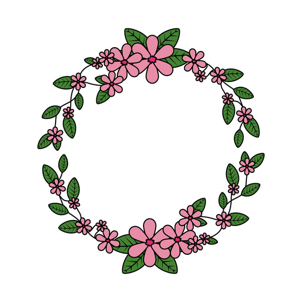 円形の花装飾アイコン - ベクター画像