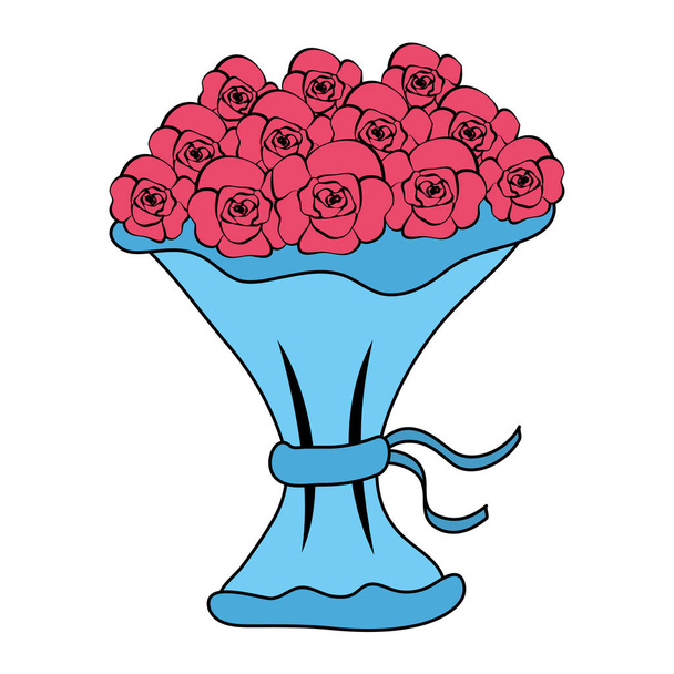 bouquet of roses icon - Vetor, Imagem