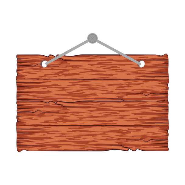 wooden label hanging icon - Vector, Image