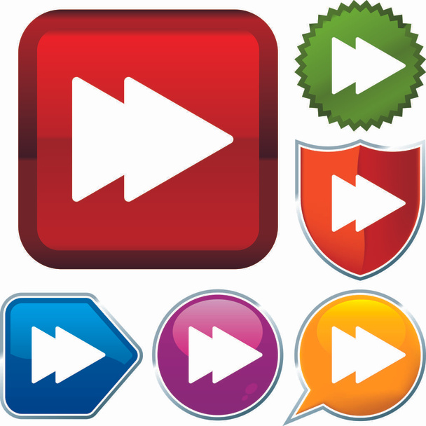 Set shiny icon series on buttons. Fast. - Vector, Image