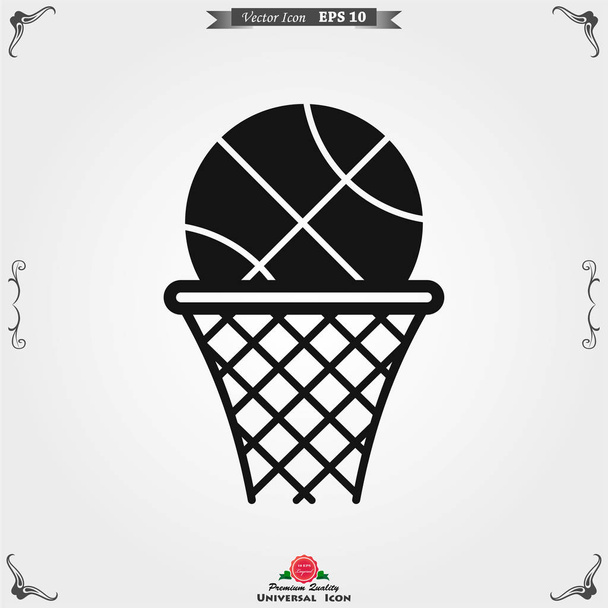 Vector icono de baloncesto en estilo plano de moda aislado en el fondo
 - Vector, imagen