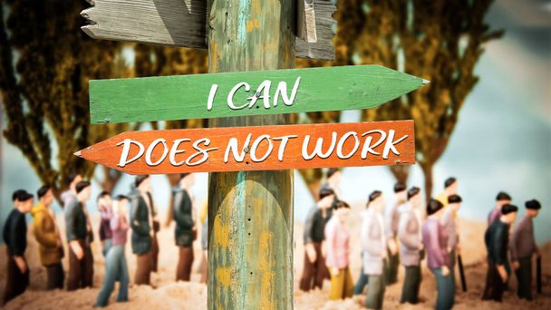 Уличный знак "Я могу" и "Не работает"
 - Фото, изображение