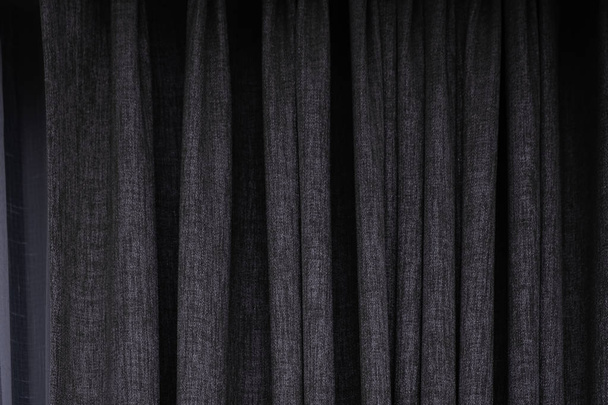 Close up of soft curtain inside room or bedroom, interior design - Foto, Imagem