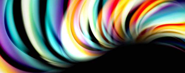 Υγρό χρώμα ουράνιο τόξο στυλ αφηρημένο φόντο, techno μοντέρνο σχεδιασμό για το μαύρο - Διάνυσμα, εικόνα