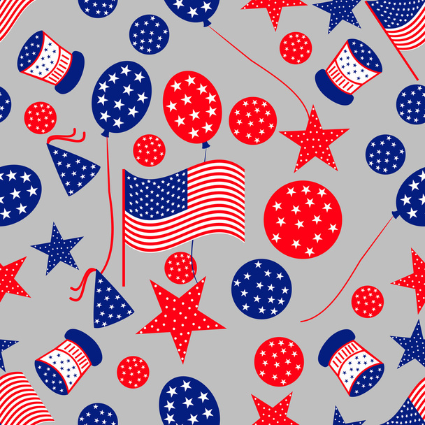 Seamless pattern for 4th of July, American Independence Day. - Vektor, obrázek