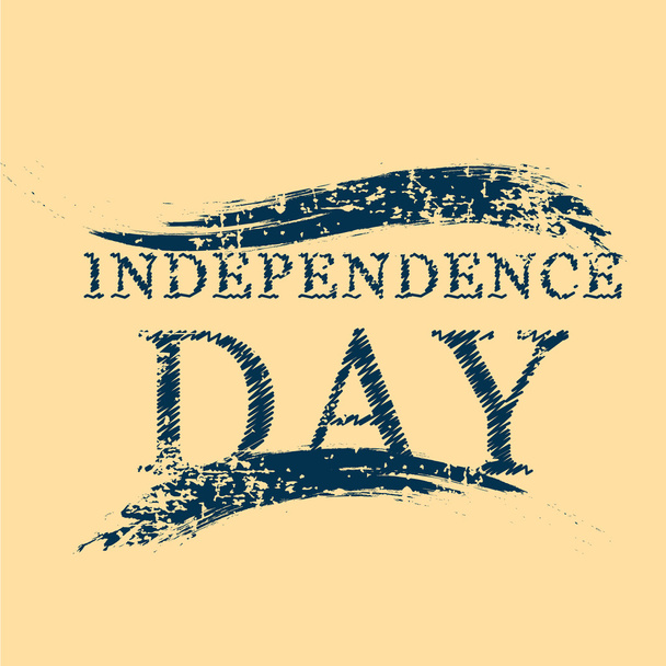 Independence Day text on isolated brown background. - Vector, Image