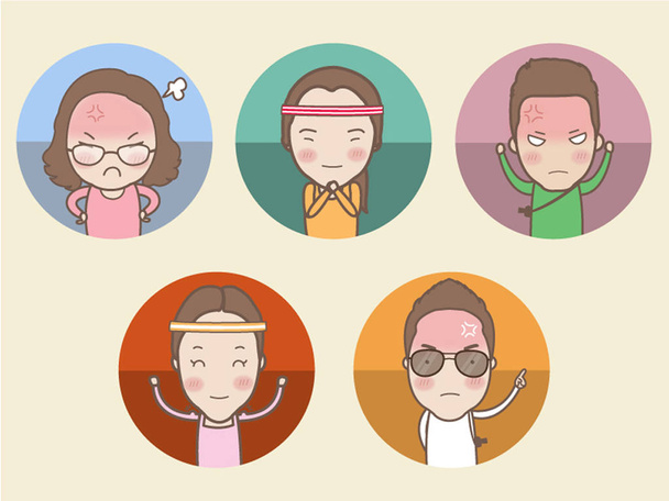 Grupo de dibujos animados personajes lindos personas, vector de ilustración
 - Vector, Imagen