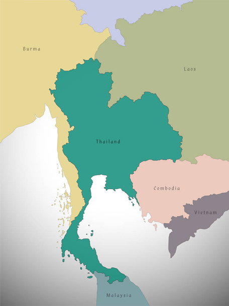 Χάρτης της διοίκησης της Ταϊλάνδης, διάνυσμα απεικόνιση  - Διάνυσμα, εικόνα