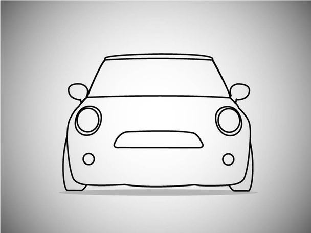 Vector Outlines of front classic Cars. Vector Illustration - Vector, Image