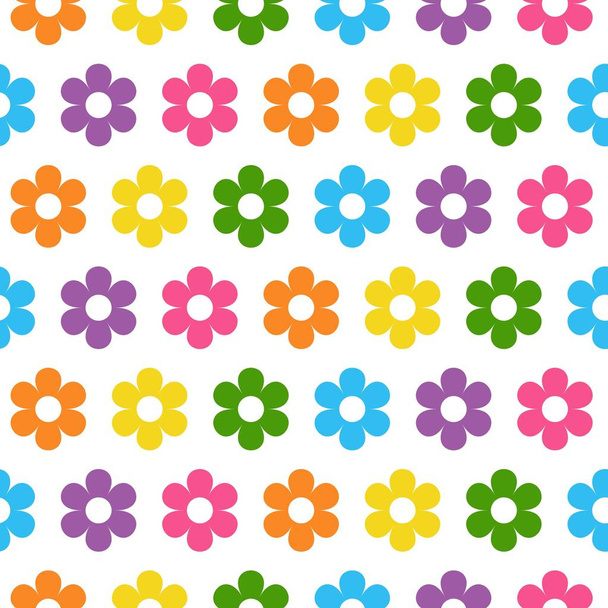 Seamless floral pattern. Abstract floral background. Bright flowers on a white background. - ベクター画像