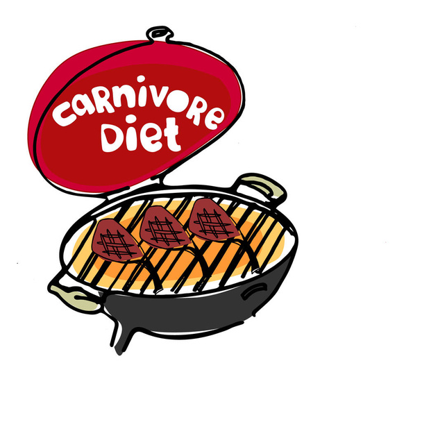 Koncepcja Carnivore, dieta All-mięso. Doskonała na plakat, baner, ilustrację artykułu - Wektor, obraz