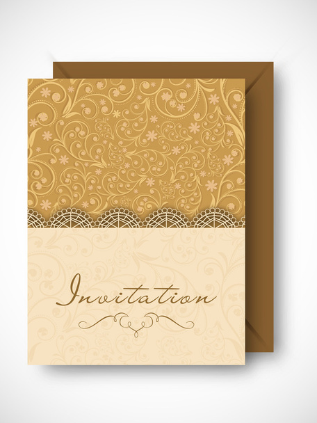 Beautiful floral decorated invitation cards. - Vector, Imagen