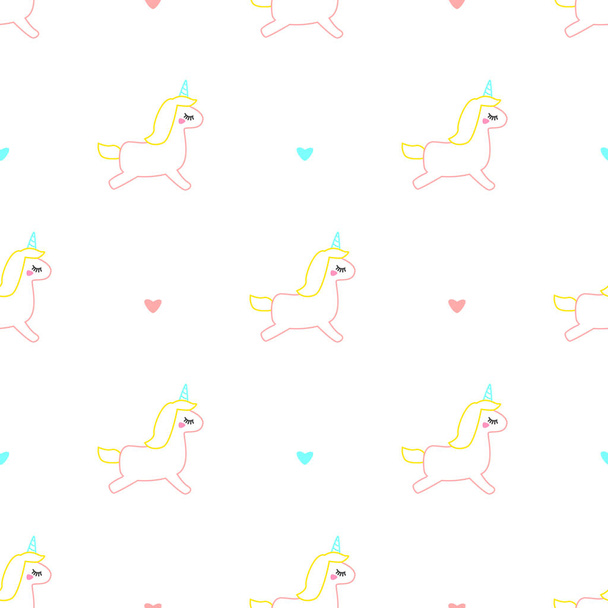 seamless pattern with cute unicorns - Vecteur, image