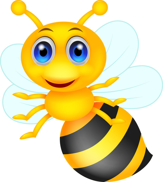 bonito abelha desenhos animados - Vetor, Imagem