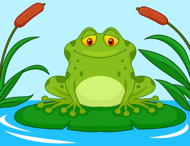 mignon grenouille dessin animé - Vecteur, image