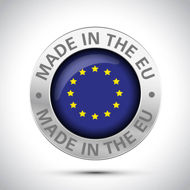 feito no ícone de metal bandeira da União Europeia
  - Vetor, Imagem
