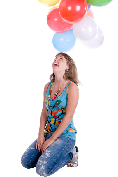 Girl with balloons - Photo, image