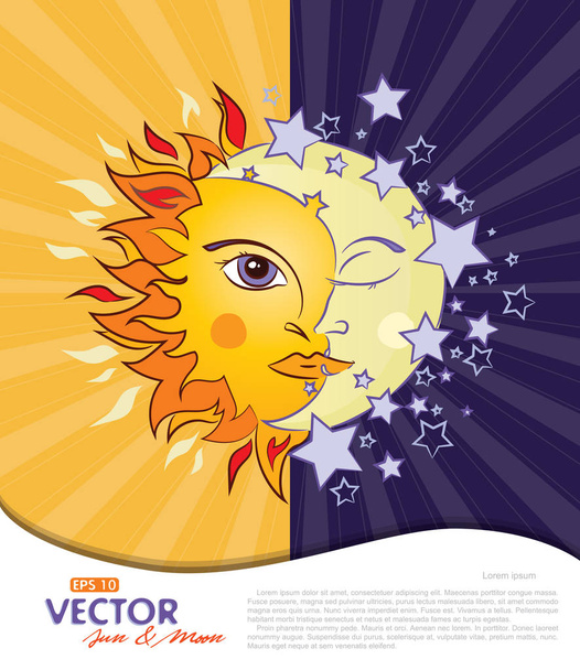 Sun and Moon - Vector, Image