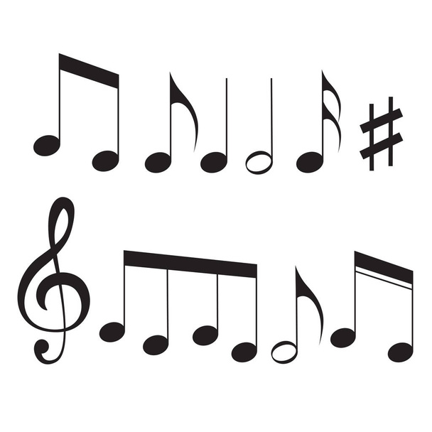 Notatki muzyczne płaskie ikona wektor na białym tle dla aplikacji muzycznych  - Wektor, obraz