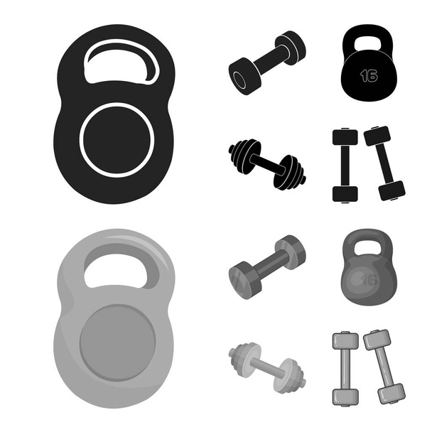 Vector illustration of weight and lifting logo. Set of weight and exercise stock vector illustration. - Вектор,изображение