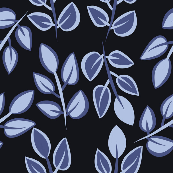 Seamless pattern of abstract simple leaves - Wektor, obraz