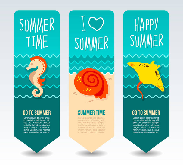 Travel and vacation vector banners - Vector, Image
