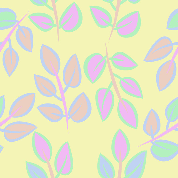 Seamless pattern of abstract simple leaves - Vettoriali, immagini