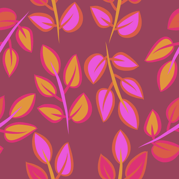 Seamless pattern of abstract simple leaves - Vector, imagen