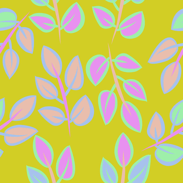 Seamless pattern of abstract simple leaves - Wektor, obraz