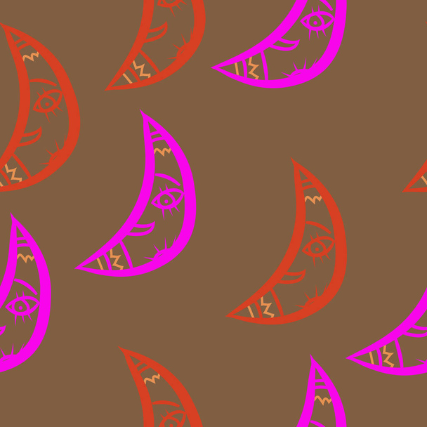 Seamless pattern of abstract simple moons - ベクター画像