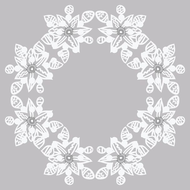 Seamless pattern of abstract flowers frame - Vektor, kép
