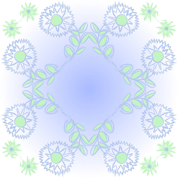 Seamless pattern of abstract flowers frame - Vektor, obrázek