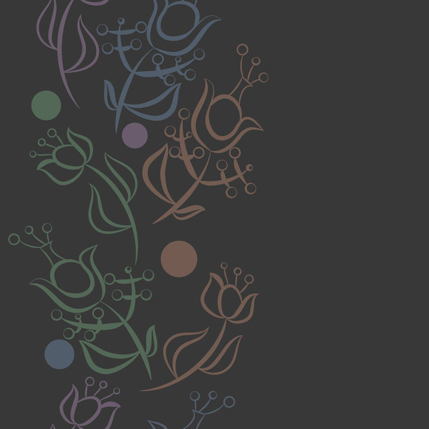 Seamless pattern of abstract simple flowers - Vector, afbeelding