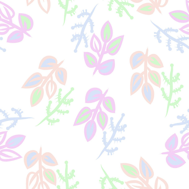 Seamless pattern of abstract colorful leaves - Vector, imagen