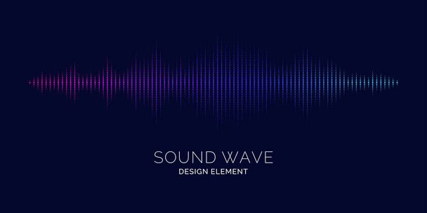 Sound wave equalizer. Vector illustration on dark background - Vector, Image