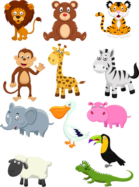 Animal cartoon collection set - Vector, Image
