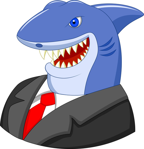 Üzleti cápa rajzfilm - Vektor, kép