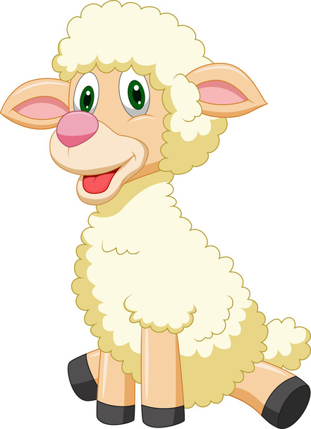 Carino cartone animato di pecore - Vettoriali, immagini